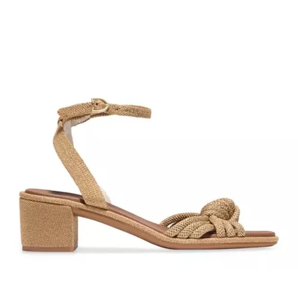 NEW Rothys The Knot Sandal Golden Shimmer Metallic Block Heel Womens 10.5 - Picture 2 of 14